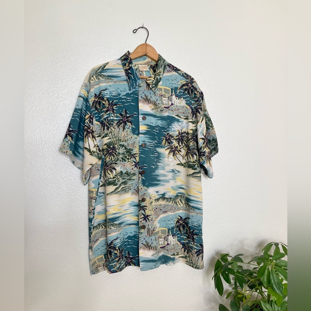 Vintage Go Barefoot Vintage Hawaiian Mens Hawaiian Shirt Casual Button Down SzXL